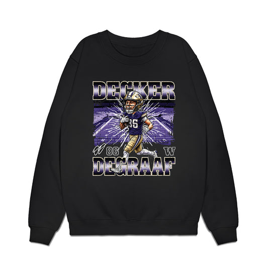 Washington - NCAA Football : Decker DeGraaf - Caricature Premium Crewneck Sweatshirt-0