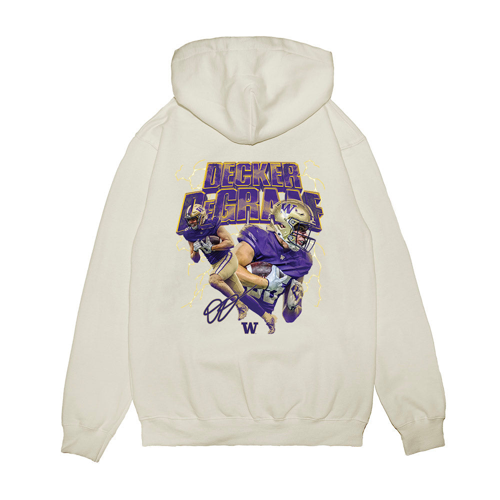 Washington - NCAA Football : Decker DeGraaf - Collage Premium Hooded Sweatshirt-1