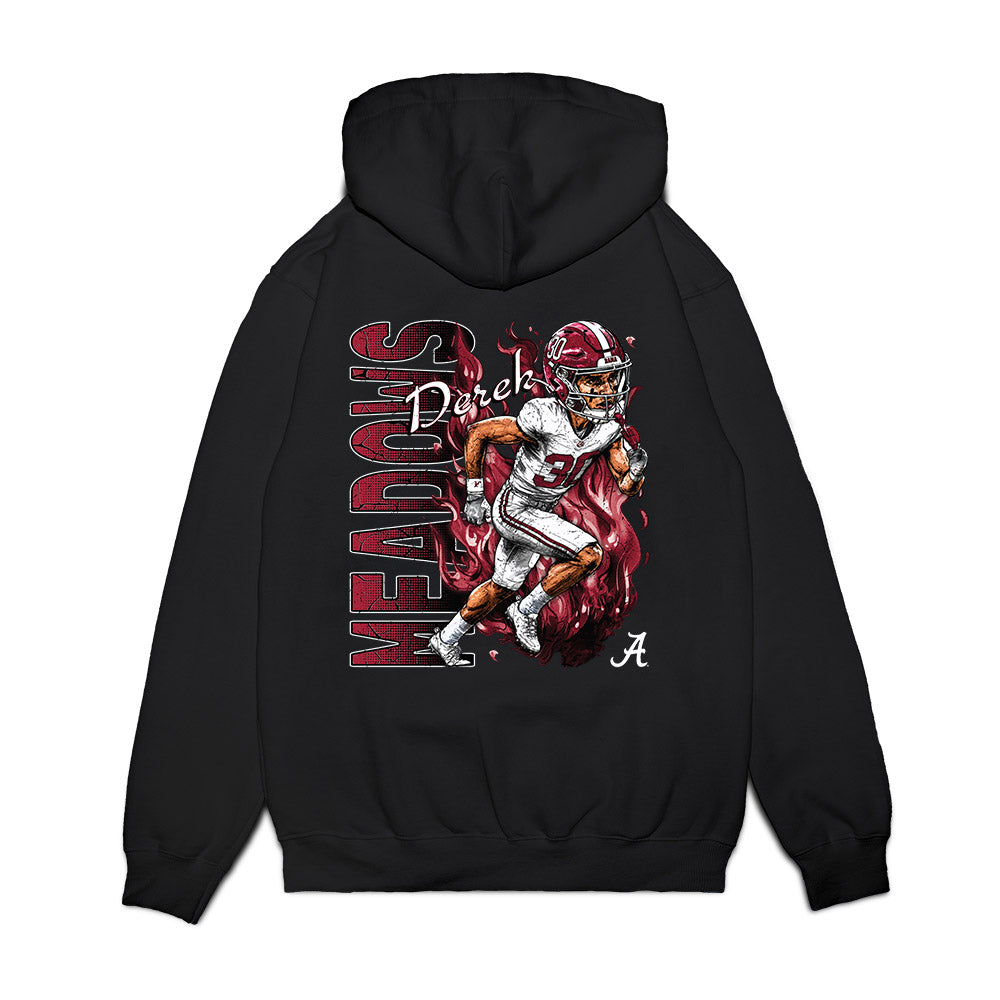 Alabama - NCAA Football : Derek Meadows - Caricature Premium Hooded Sweatshirt-1