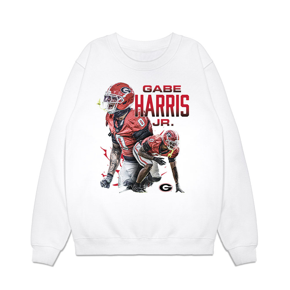 Georgia - NCAA Football : Gabe Harris Jr - Collage Premium Crewneck Sweatshirt-0