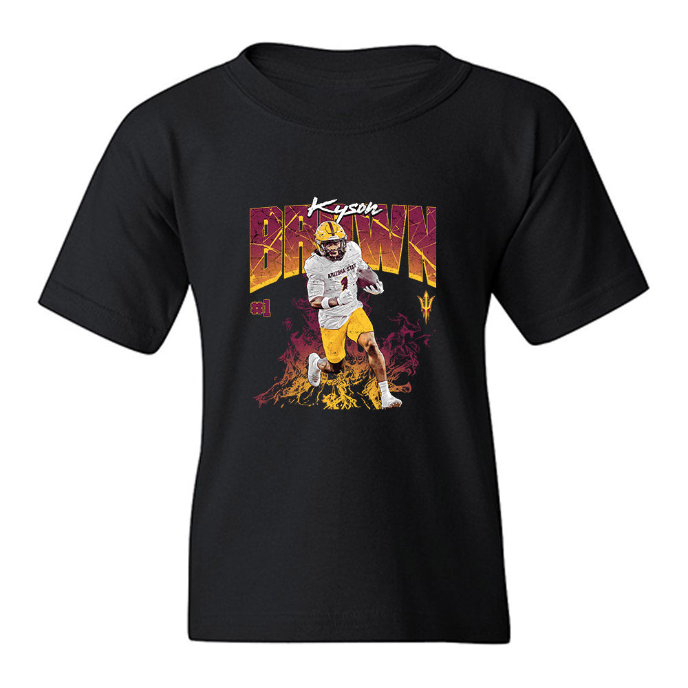 Arizona State - NCAA Football : Kyson Brown - Collage Youth T-Shirt-0