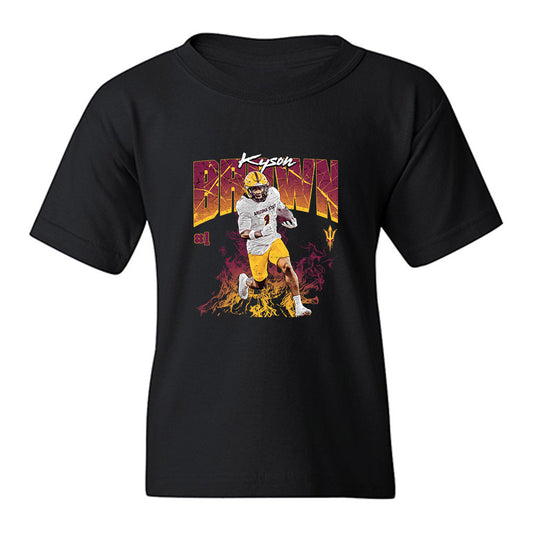 Arizona State - NCAA Football : Kyson Brown - Collage Youth T-Shirt-0