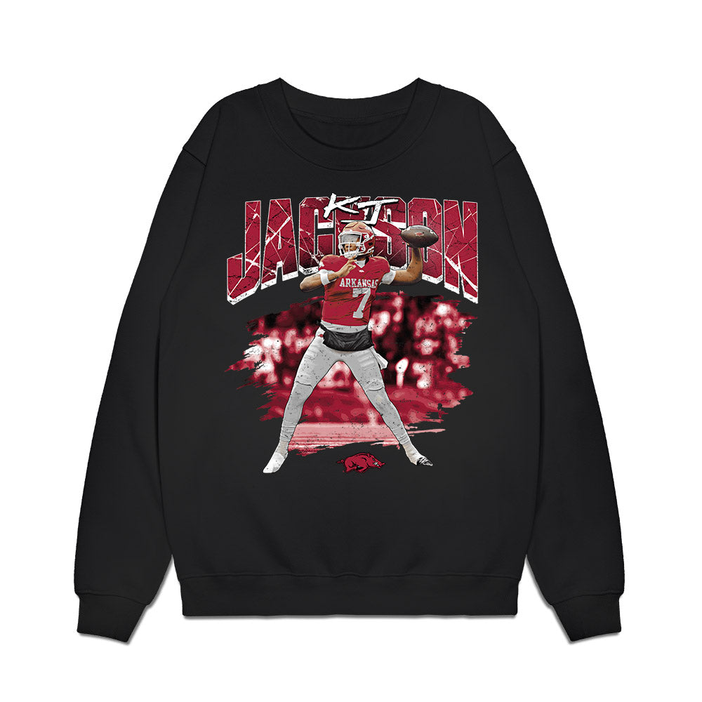 Arkansas - NCAA Football : KJ Jackson - Collage Premium Crewneck Sweatshirt-0