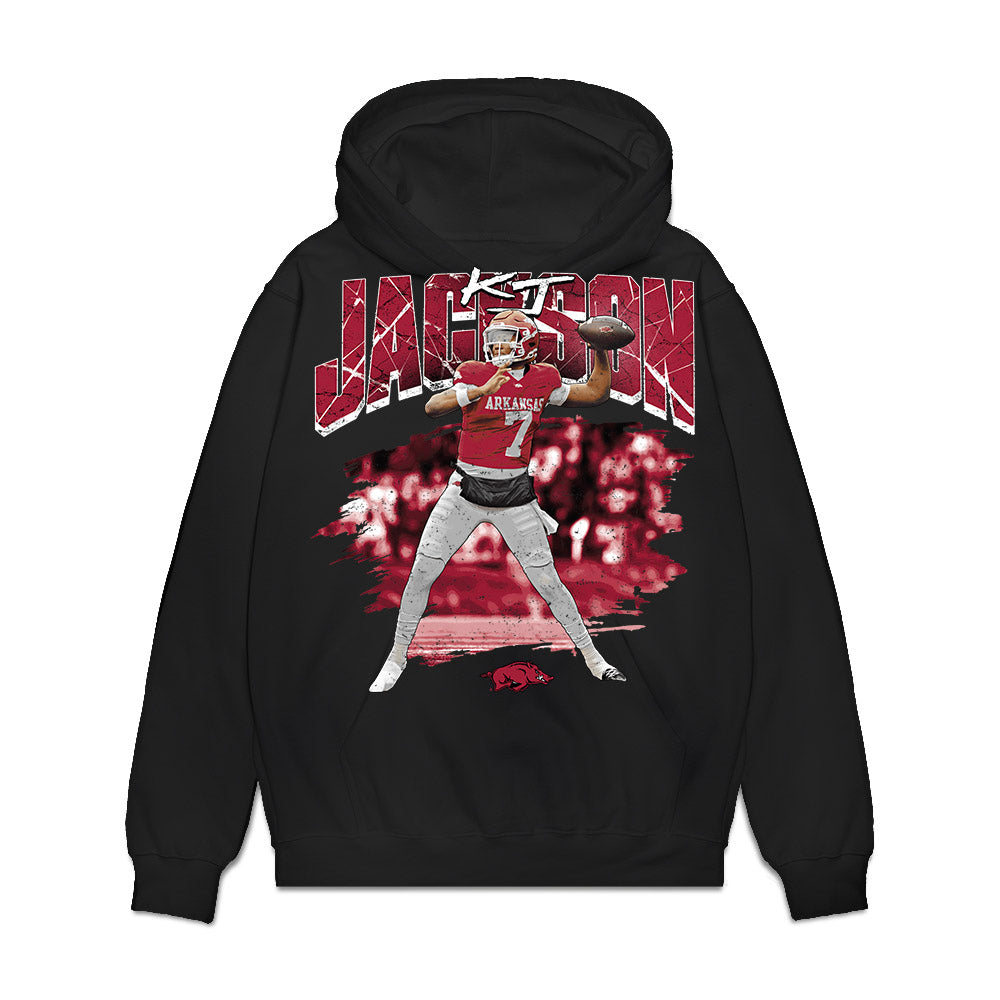 Arkansas - NCAA Football : KJ Jackson - Collage Premium Hooded Sweatshirt-0