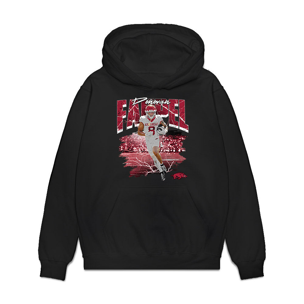 Arkansas - NCAA Football : Donovan Faupel - Collage Premium Hooded Sweatshirt-0