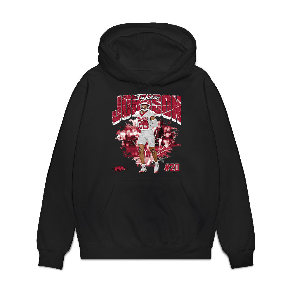 Arkansas - NCAA Football : Jahiem Johnson - Collage Premium Hooded Sweatshirt-0