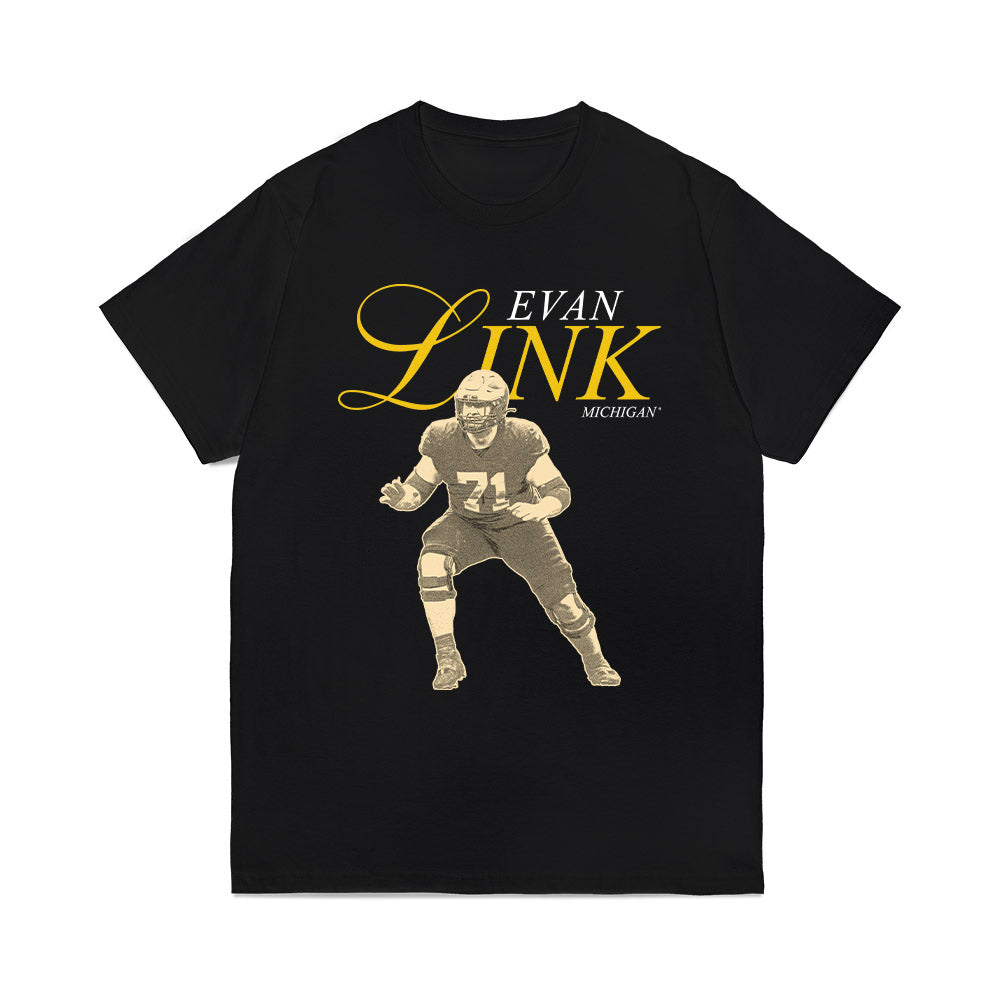 Michigan - NCAA Football : Evan Link - Legacy Comfort Colors T-Shirt-0
