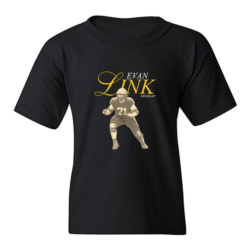 Michigan - NCAA Football : Evan Link - Legacy Youth T-Shirt-0