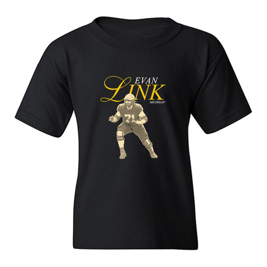 Michigan - NCAA Football : Evan Link - Legacy Youth T-Shirt-0