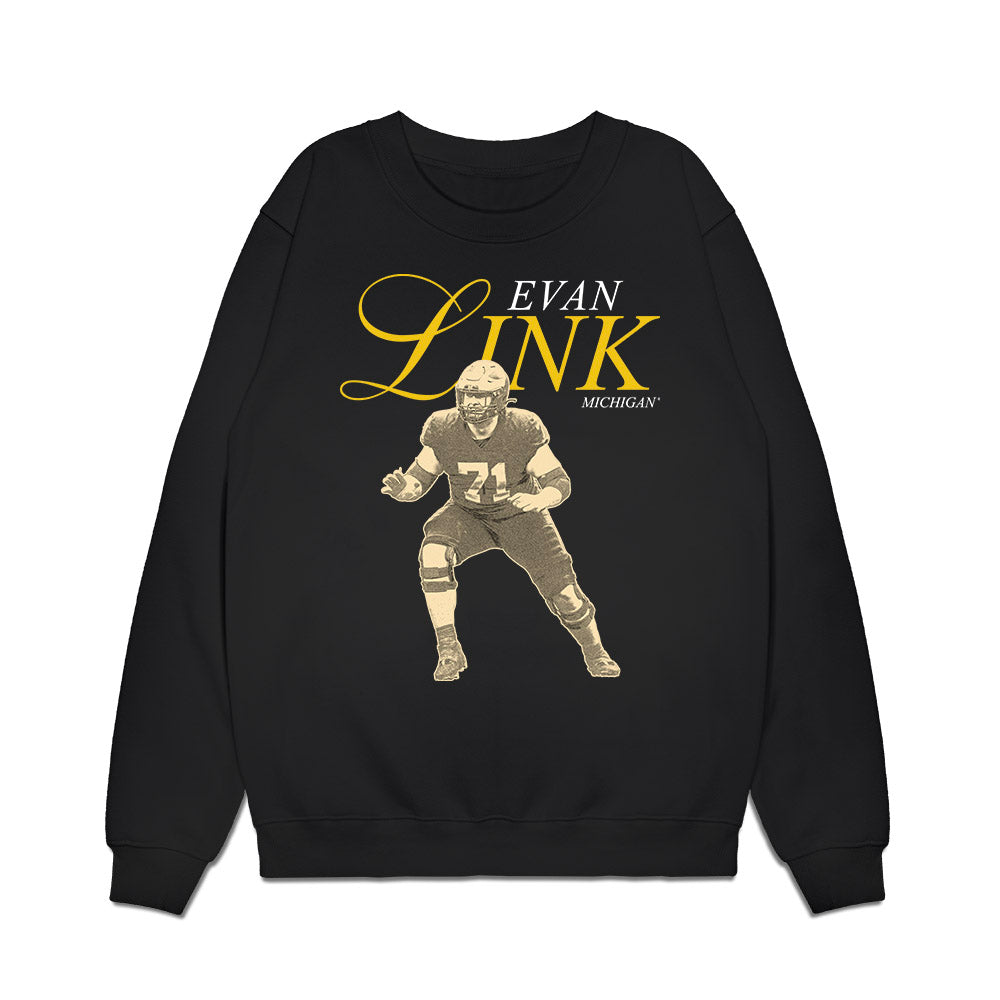 Michigan - NCAA Football : Evan Link - Legacy Premium Crewneck Sweatshirt-0