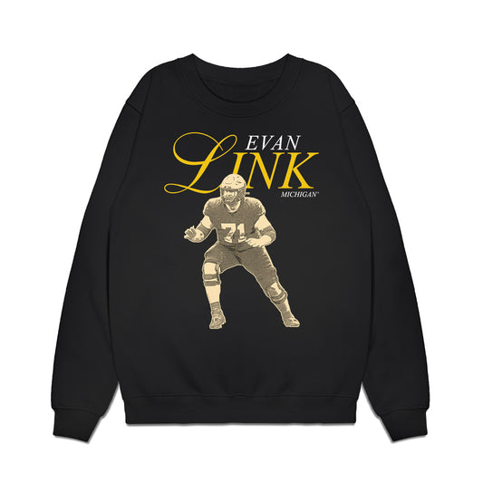 Michigan - NCAA Football : Evan Link - Legacy Premium Crewneck Sweatshirt-0