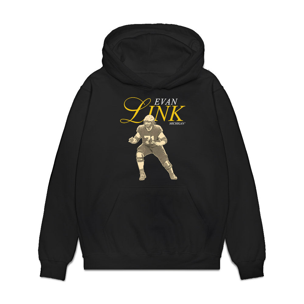 Michigan - NCAA Football : Evan Link - Legacy Premium Hooded Sweatshirt-0