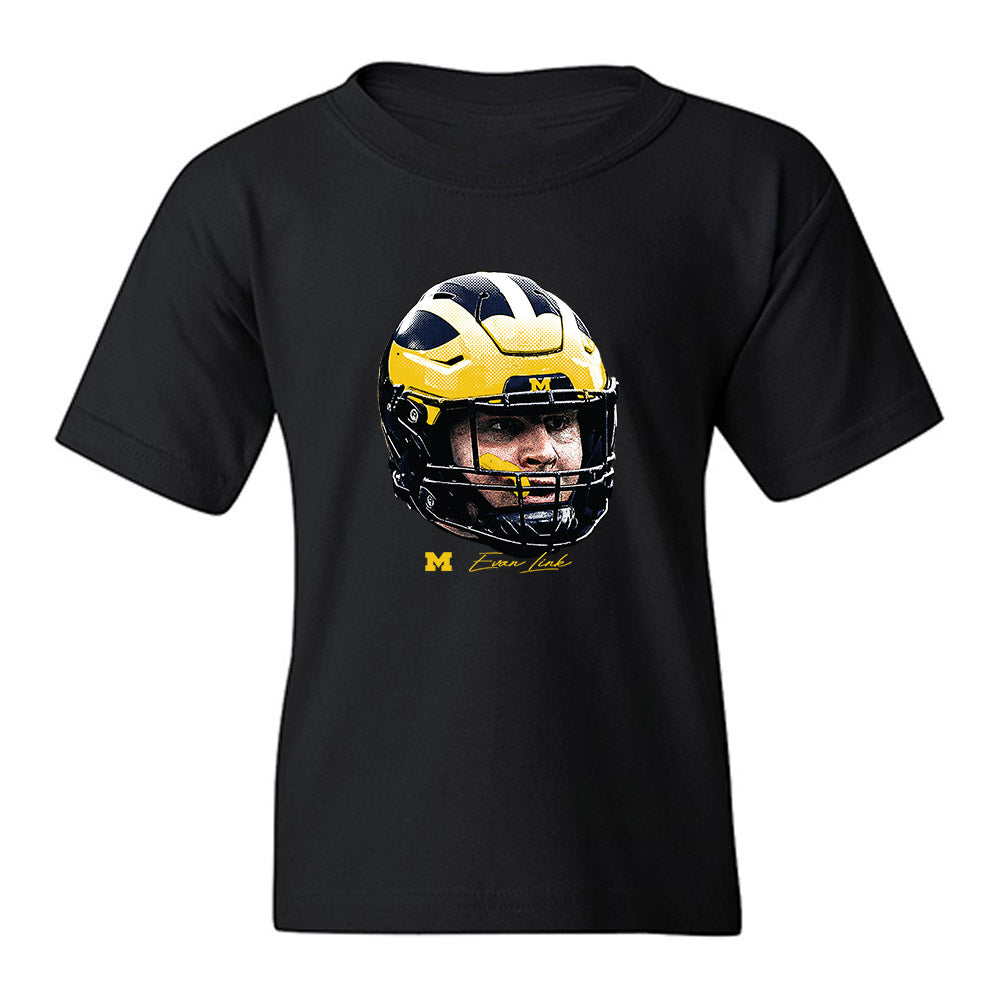 Michigan - NCAA Football : Evan Link - Gameface Youth T-Shirt-0