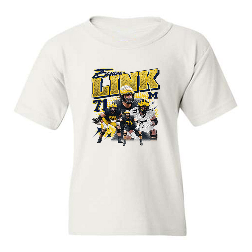 Michigan - NCAA Football : Evan Link - Collage Youth T-Shirt-0