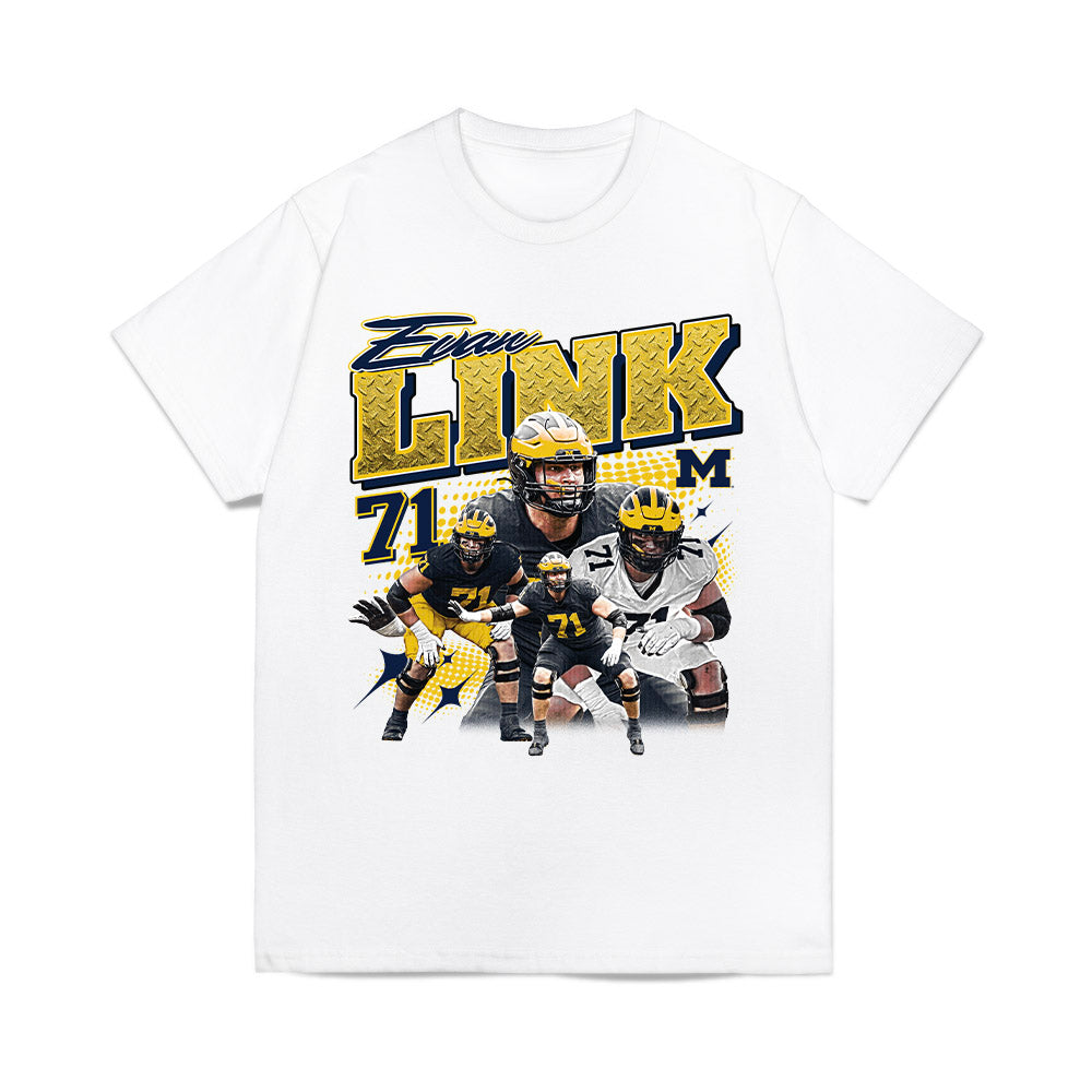 Michigan - NCAA Football : Evan Link - Collage Comfort Colors T-Shirt-0