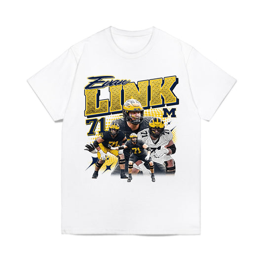 Michigan - NCAA Football : Evan Link - Collage Comfort Colors T-Shirt-0