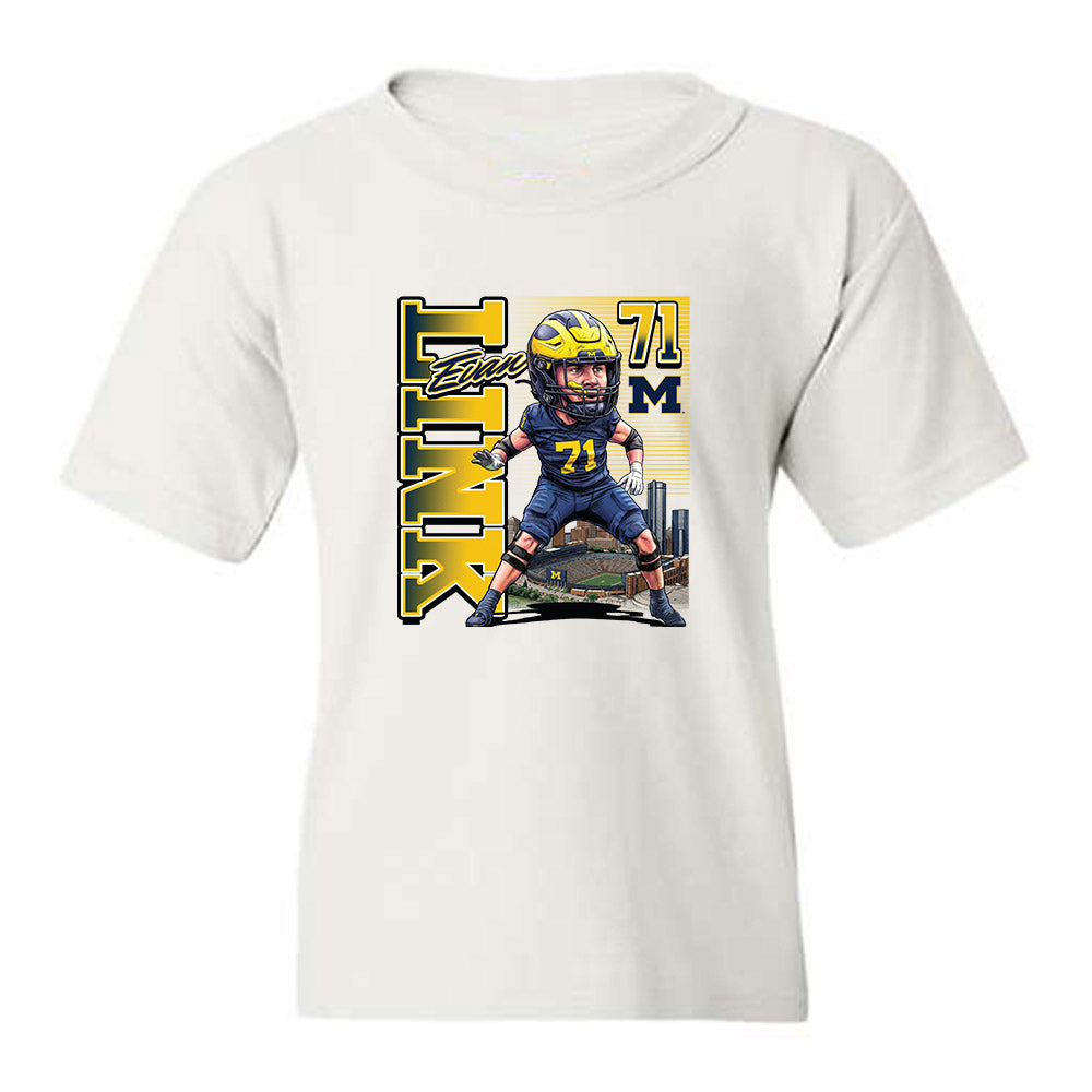 Michigan - NCAA Football : Evan Link - Bobblehead Youth T-Shirt-0