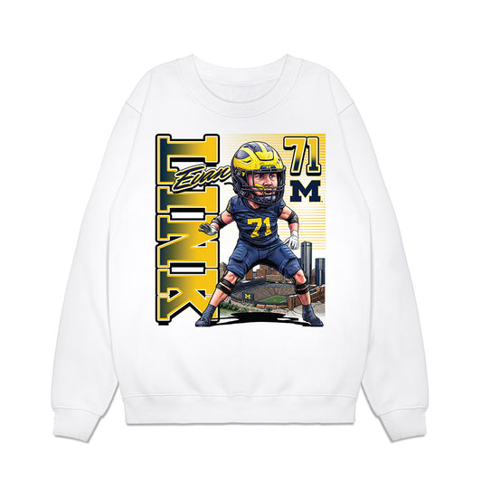 Michigan - NCAA Football : Evan Link - Bobblehead Premium Crewneck Sweatshirt-0