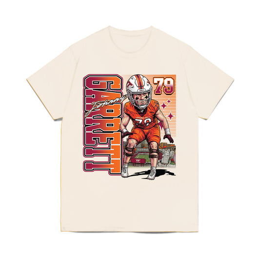 Virginia Tech - NCAA Football : Johnny Garrett - Caricature Comfort Colors T-Shirt-0