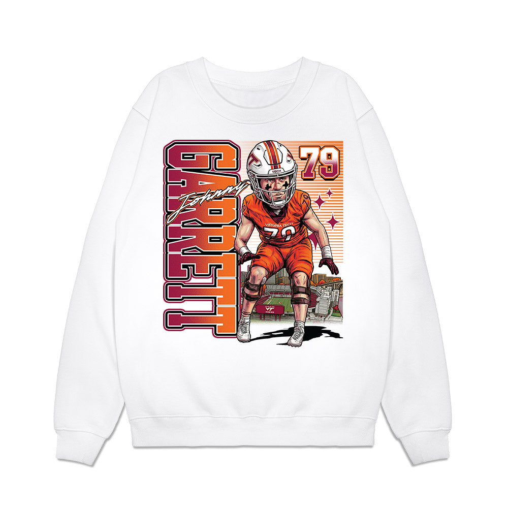 Virginia Tech - NCAA Football : Johnny Garrett - Caricature Premium Crewneck Sweatshirt-0
