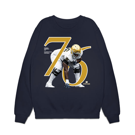 Notre Dame - NCAA Football : Guerby Lambert - Breakthrough Premium Crewneck Sweatshirt-0