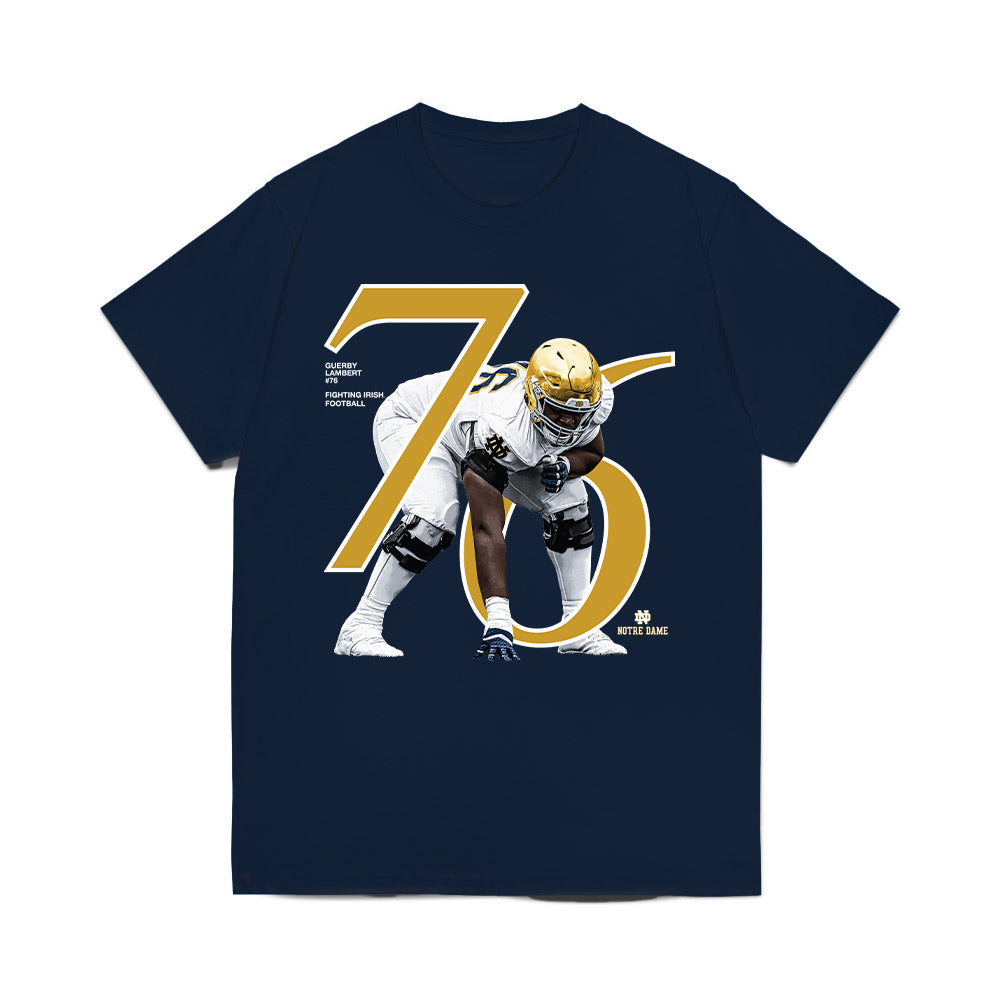 Notre Dame - NCAA Football : Guerby Lambert - Breakthrough Comfort Colors T-Shirt-0