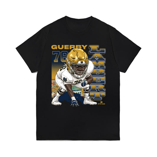 Notre Dame - NCAA Football : Guerby Lambert - Caricature Comfort Colors T-Shirt-0