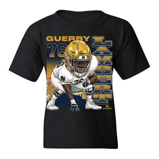Notre Dame - NCAA Football : Guerby Lambert - Caricature Youth T-Shirt-0