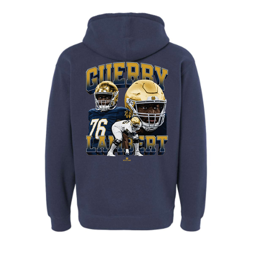 Notre Dame - NCAA Football : Guerby Lambert - Collage Hooded Pullover Sweatshirt-1