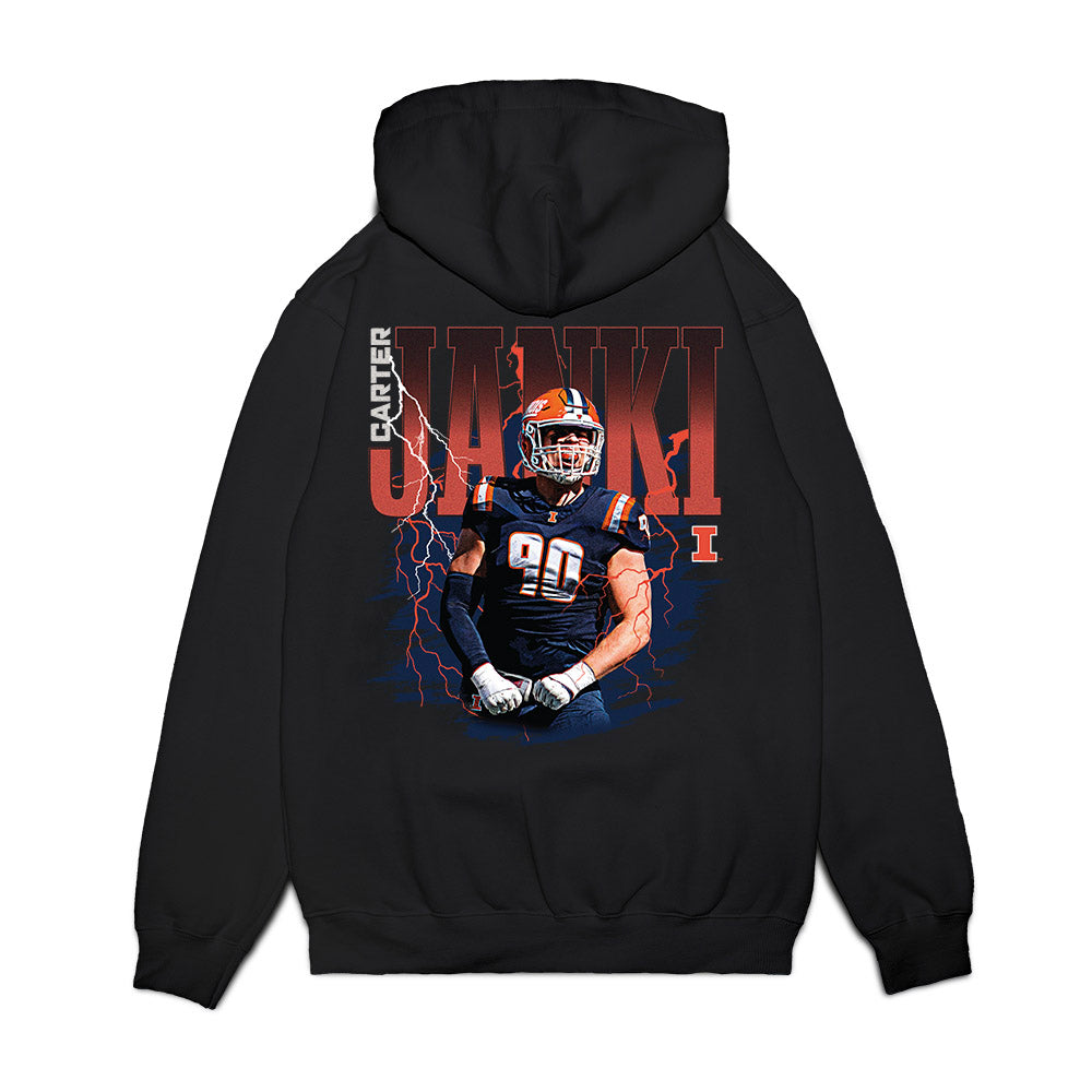 Illinois - NCAA Football : Carter Janki - Collage Premium Hooded Sweatshirt-1