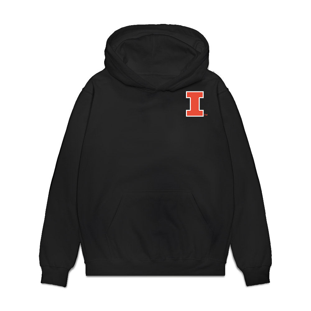 Illinois - NCAA Football : Carter Janki - Collage Premium Hooded Sweatshirt-0