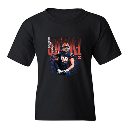 Illinois - NCAA Football : Carter Janki - Collage Youth T-Shirt-0