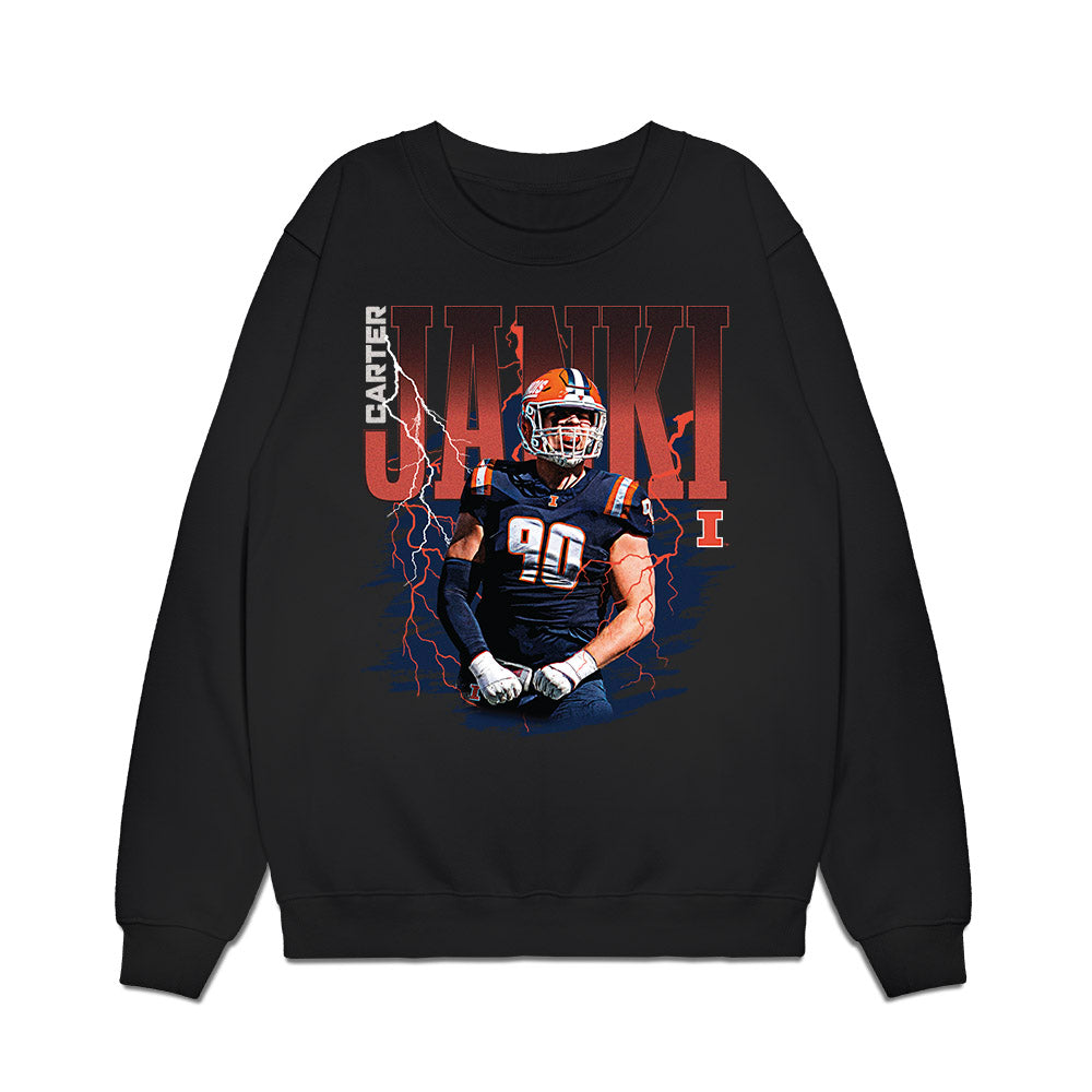 Illinois - NCAA Football : Carter Janki - Collage Premium Crewneck Sweatshirt-0