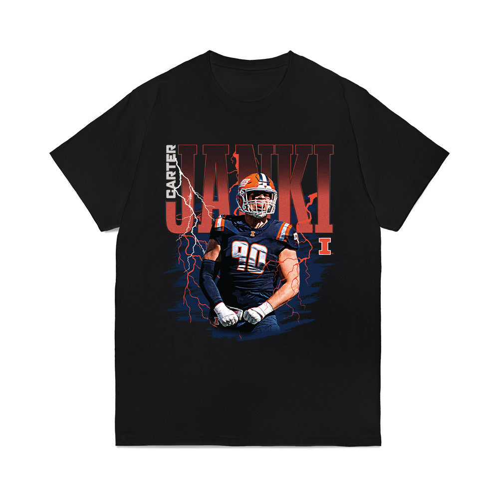 Illinois - NCAA Football : Carter Janki - Collage Comfort Colors T-Shirt-0