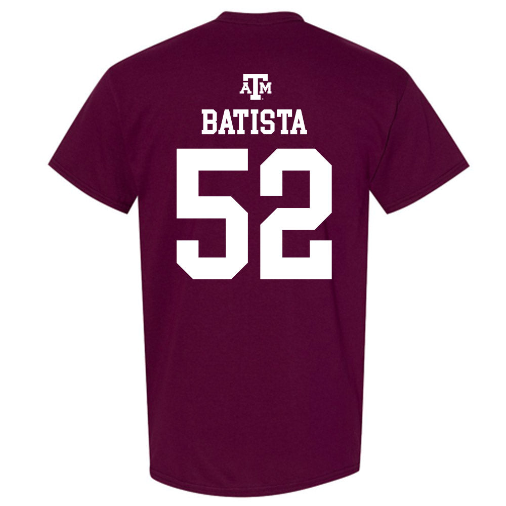Texas A&M - NCAA Baseball : Elijah Batista - Maroon Out 2026 T-Shirt-1