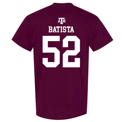 Texas A&M - NCAA Baseball : Elijah Batista - Maroon Out 2026 T-Shirt-1