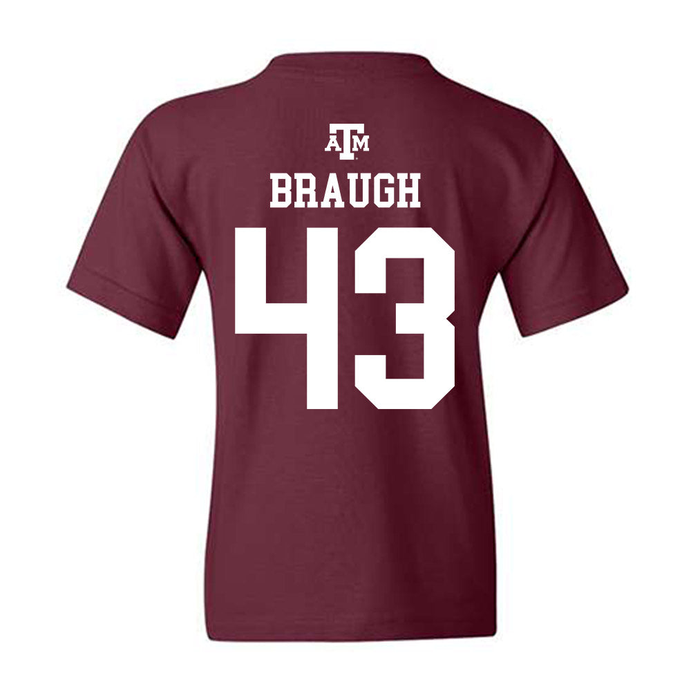 Texas A&M - NCAA Football : Carter Braugh - Maroon Out 2026 Youth T-Shirt-1