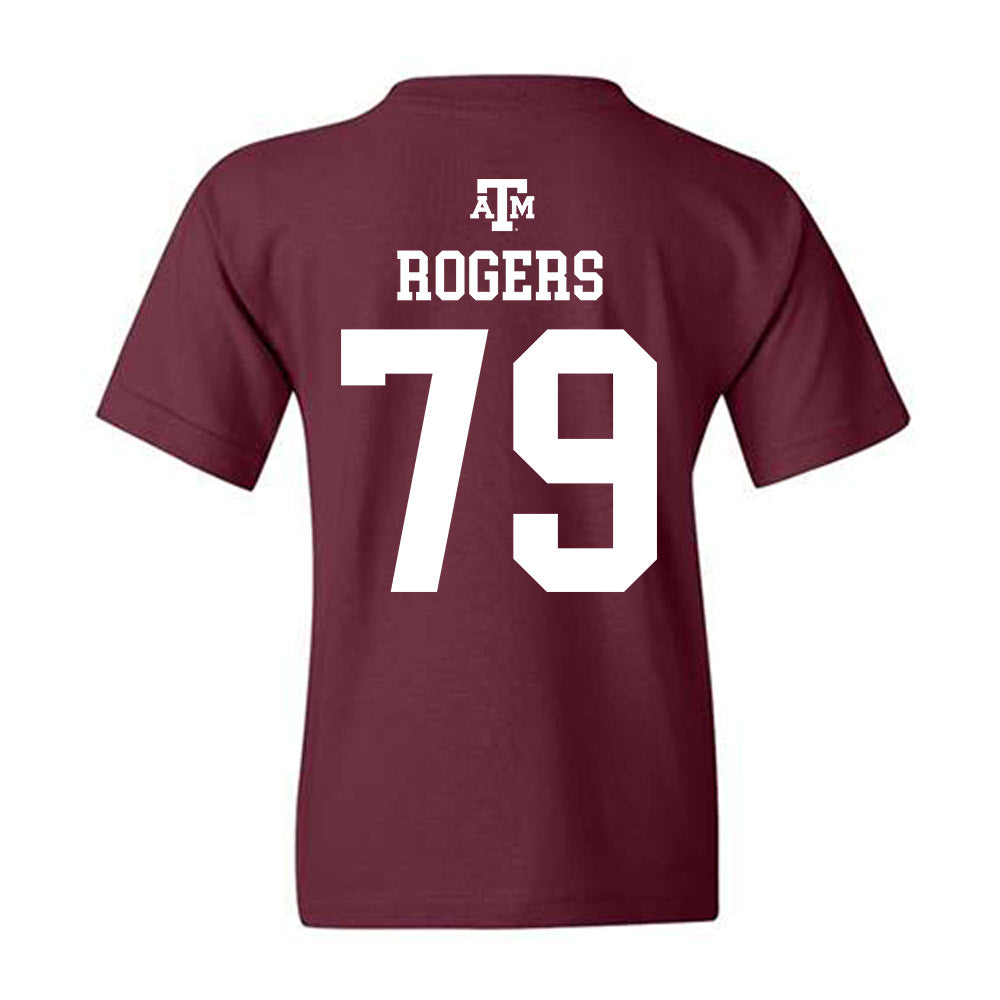 Texas A&M - NCAA Football : Lamont Rogers - Maroon Out 2026 Youth T-Shirt-1