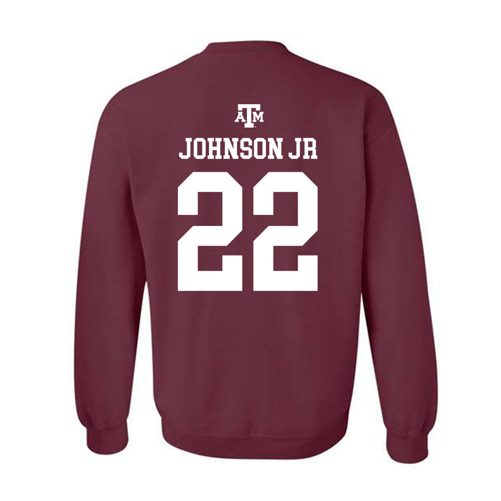 Texas A&M - NCAA Football : Rashad "Tom Tom" Johnson Jr - Maroon Out 2026 Crewneck Sweatshirt-1