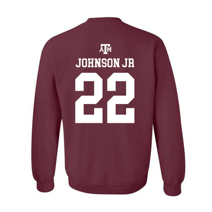 Texas A&M - NCAA Football : Rashad "Tom Tom" Johnson Jr - Maroon Out 2026 Crewneck Sweatshirt-1
