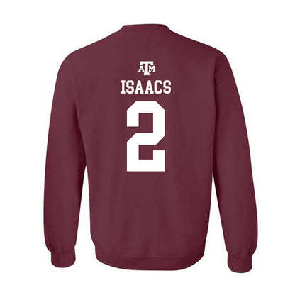 Texas A&M - NCAA Men's Basketball : Pop Isaacs - Maroon Out 2026 Crewneck Sweatshirt-1