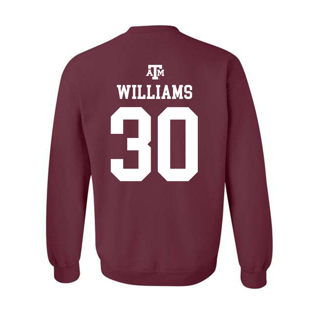 Texas A&M - NCAA Football : Solomon Williams - Maroon Out 2026 Crewneck Sweatshirt-1