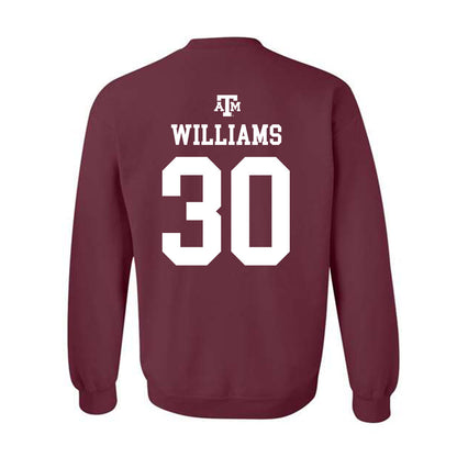 Texas A&M - NCAA Football : Solomon Williams - Maroon Out 2026 Crewneck Sweatshirt-1