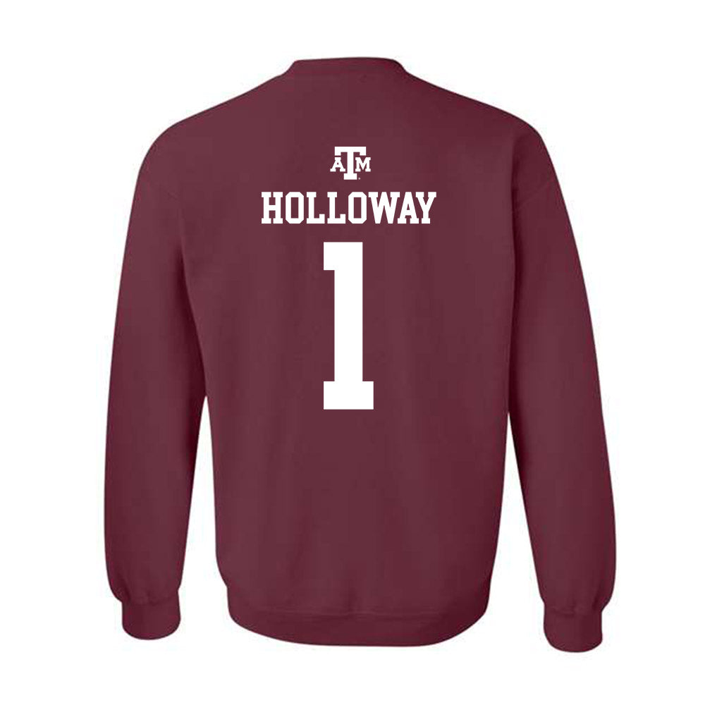 Texas A&M - NCAA Men's Basketball : Josh Holloway - Maroon Out 2026 Crewneck Sweatshirt-1