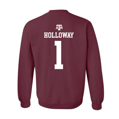 Texas A&M - NCAA Men's Basketball : Josh Holloway - Maroon Out 2026 Crewneck Sweatshirt-1