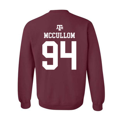 Texas A&M - NCAA Football : Angelo McCullom - Maroon Out 2026 Crewneck Sweatshirt-1