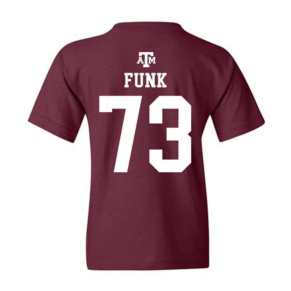 Texas A&M - NCAA Football : Ashton Funk - Maroon Out 2026 Youth T-Shirt-1