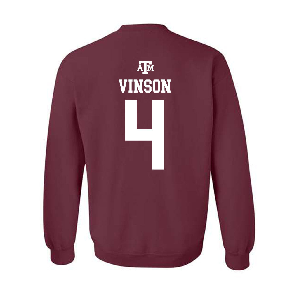 Texas A&M - NCAA Men's Basketball : Jamie Vinson - Maroon Out 2026 Crewneck Sweatshirt-1