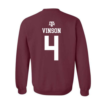 Texas A&M - NCAA Men's Basketball : Jamie Vinson - Maroon Out 2026 Crewneck Sweatshirt-1