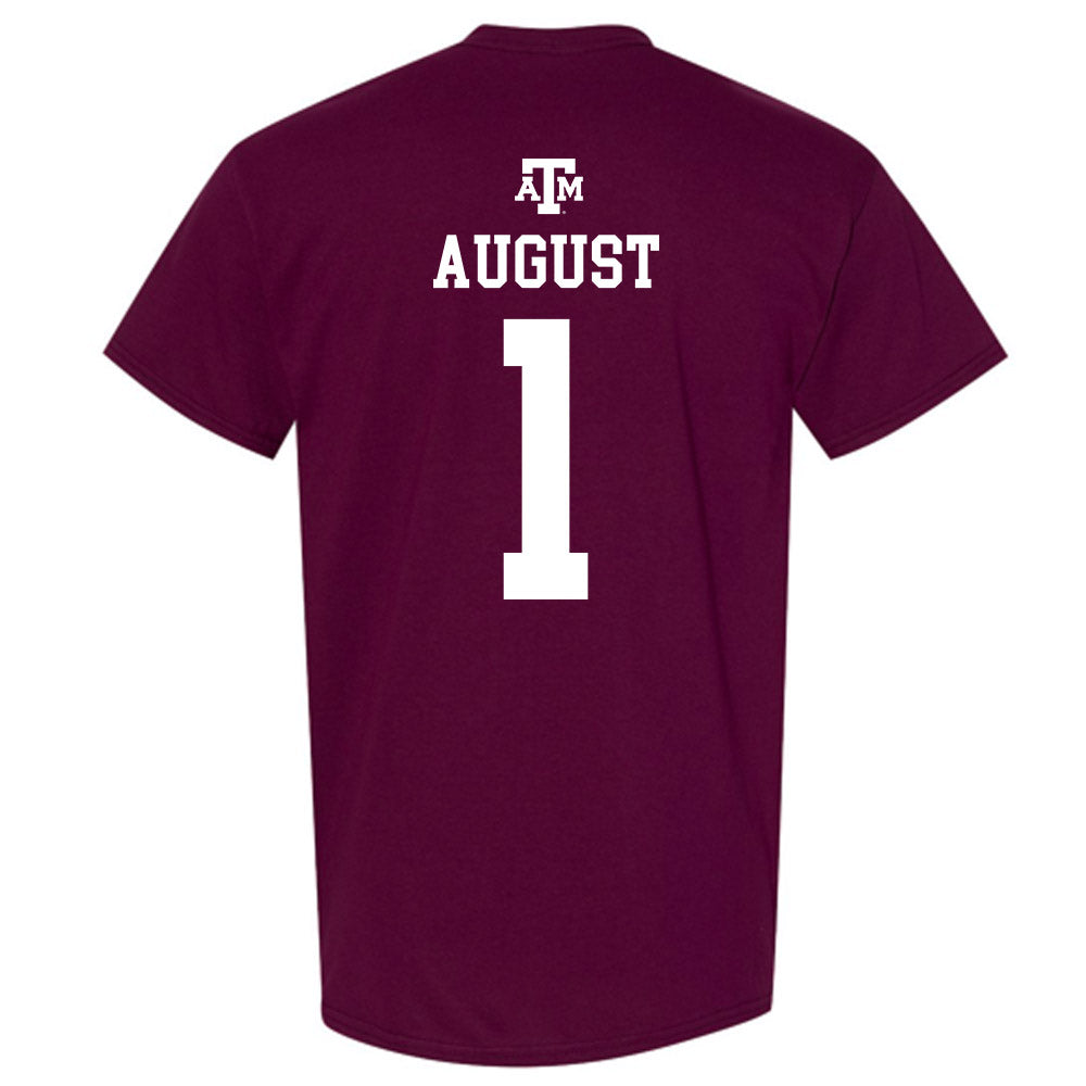 Texas A&M - NCAA Women's Soccer : Makenna August - Maroon Out 2026 T-Shirt-1
